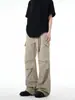 Calça Cargo Retrô Americana de Mármore com Padrão Escuro de Bolso Reta de Perna Larga Unissex Solta Paracaidista Casual Esportiva Longa