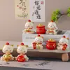 Figura Creativa Linda de Maneki-neko con Cabeza Oscilante Decoración para Escritorio de Oficina en Casa Artesanía de Resina Recuerdo Regalo