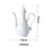 Accesorios de Cocina Blancos de Cerámica Bandeja para Huevos Tetera Cuchara para Leche Olla para Salsa y Vinagre Plato para Condimentos Plato para Sabores Suministros de Hotel Taza de Agua Botella de Aceite