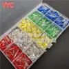 LED de 5 mm 5 colores enchufe directo set de LEDs Luces Roja Amarilla Azul Verde Blanca 100 piezas cada una, 500 piezas en total en caja