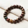 Palo de Rosa Negro Estilo Antiguo Cuentas Pulsera de Cuentas de Oración Budista Cadena Única Pulsera Tallada Agujero Pequeño Cuentas de Oración Hombres Mujeres Juguetes Culturales Venta al por Mayor Transfronteriza