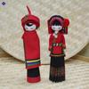 Muñeca étnica china de Yunnan Muñeca de pareja Yi decoración para coche de bodas mesita de noche decoración del hogar para bebé