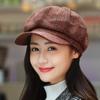 Boina Sombrero de Pintor Británico de Otoño e Invierno para Mujer Sombrero de Pico Coreano para Hombre Sombrero Octagonal de Cuadros de Estilo Japonés Versátil Estilo K para Mujer