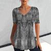 Camiseta Feminina Retrô Decote V Camiseta Harajuku Pulôver Feminino Roupa de Rua Confortável Casual Nova Verão