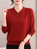 Nuevo Suéter de Punto Otoño 2026 para Mujeres de Mediana Edad y Mayores Versátil Suéter de Manga Larga Elegante Top Base