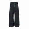 Pantalones rectos anchos y fluidos transfronterizos oscuros, comercio exterior TR al por mayor, tejido mixto, TF Tenjyu F, estilo para ir al trabajo, kendo, caqui old money