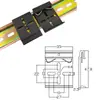 Huayi Mingtong Interruptor de Hebilla de Riel DIN35mm Hebilla de Sujeción Soporte de Montaje Aleación de Aluminio Base Negra y Blanca