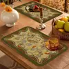 Mesa de Comedor Estilo Americano Manteles Individuales de Cuero, Salvamanteles Impermeables y a Prueba de Aceite, Tapetes de Aislamiento Térmico, Manteles Individuales, Manteles Individuales Estilo Occidental, Salvaplatos, Tapetes para Platos, Venta al por Mayor y Corte