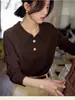 Elegantes Tops de Punto con Solapa para Mujer, Moda Profesional, Otoño e Invierno, Nuevo, 100% Lana Pura, Jersey de Punto, Camiseta Interior