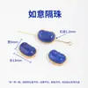 Acessórios de Lápis Lazúli Banhados a Ouro 24K Pulseira DIY Colar Acessórios de Joias com Contas Pingente de Cabaça Ruyi Gota Pequena