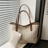 Bolso de mano portátil de gran capacidad para mujer, bolso de hombro de tela a la moda, versátil, para uso diario, primavera 2025