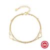 Pulsera de amor de doble capa de plata de ley s925 simple de moda europea y americana, temperamento japonés y coreano, pulsera de plata versátil