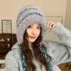 Gorro de Peluche de Osito para Mujer, Ciclismo de Invierno, Bufanda Gruesa Cálida, Protección para Orejas Integrada, Lindo Gorro Pullover a Prueba de Frío