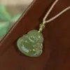 Collar con Colgante de Buda de Jade Hetian Natural de Xinjiang al por Mayor, Diseño de Nube y Candado, Regalo para Novia o Mejor Amiga