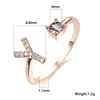 Anillo con Letra de Oro Rosa Nuevo de Amazon Transfronterizo Anillo Abierto con Diamante Blanco Joyería de Mano Anillo Único Personalizado Venta al por Mayor