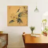 Pintura de Tulipán y Mariposa Estilo Chino Pintura Decorativa para Sala de Estar Pintura Tradicional Estilo Japonés Pintura Colgante Pared de Fondo de Sofá Regalo de Inauguración de Casa Mural
