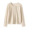 Suéter de Cashmere para Mulheres Cardigã 100% Cashmere Puro Suéter de Tricô Camisa Base para Mulheres Nova Elegante Camisa Interna Top para Mulheres