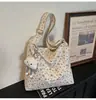 Bolsa Transversal de Grande Capacidade de Luxo para o Outono e Inverno para Mulheres Nova Bolsa de Veludo Off-White Estampada 2025
