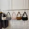Bolsa Quadrada Pequena de Mão Plissada Estilo Coreano Mori-kei para Revenda Bolsa Feminina 2025 Chegada de Outono Bolsa de Ombro Único com Laço Bolsa Transversal Tendência
