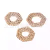 Comercio exterior transfronterizo hecho a mano de ratán hexagonal accesorios para joyería artesanías tejidas de ratán accesorios decorativos anillo hecho a mano