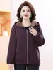 Elegante abrigo de otoño para madre de mediana edad, gabardina con capucha que rejuvenece, chaqueta de moda casual para mujeres de mediana edad y mayores de primavera y otoño
