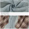 Calça Jeans Vintage com Aba Xadrez Destacável Scimitar para Homens e Mulheres, Estilo de Rua Outono, Larga Lavada Desgastada Reta de Perna Larga