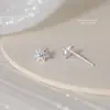 Pendientes de Estrella de Siete Puntas Pequeña Fresca Azul Claro de Plata de Ley S999 para Mujer Microincrustados Diseño de Nicho Moda Fresca Versátiles