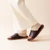 Pantuflas de Cuero Genuino de Verano para Mujer, Uso en Interiores para Parejas, Suela Suave Antideslizante, Sandalias de Piel de Vaca de Capa Superior para Hombre, Verano