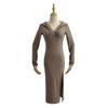 Vestido midi ajustado con capucha de color liso a la moda de verano para mujer europea y americana S15303