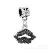 Colgante de Aleación Corazón Negro y Estrella DIY Zapato de Cristal Árbol de la Vida Encanto Pulsera DIY para Mujer Estrella de Cinco Puntas