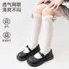 Calcetines Tobilleros para Niñas, Estilo Verano Delgado, Calcetines Largos de Malla con Lazo, Calcetines para Niños, Calcetines Delgados de Tubo Alto de Princesa para el Verano Fresco