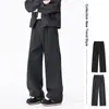 Calça de Terno de Veludo Lã Dupla Face Estilo Coreano de Inverno Calças Largas Soltas Calças Casuais Tendência Masculina Calças com Forro de Lã