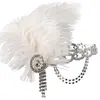 Anos 1920 Headpiece de Penas para Despedida de Solteiro Headband Headpiece de Penas para Baile de Máscaras com Strass Franja Headpiece de Penas