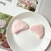 Accesorios de bricolaje para orejas de gato de peluche de otoño e invierno, lindas prendas de vestir con forma de corazón para niña, tocado de amor rosa.