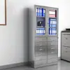 Armário de Arquivo de Aço Inoxidável com Gavetas Múltiplas Armário de Peças Tipo Gaveta Armário de Arquivo de Dados para Escritório com Trava Armário de Ferramentas Armário Baixo