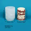 Molde de Silicone para Vela Decorativa Cilíndrica de Natal, Molde para Ornamento de Gesso Aromaterápico, Molde para Pedra Difusora