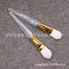Pincel Original para Maquiagem de Cabeça Pincel para Base em Formato de Língua Material Plástico Tubo de Alumínio Dourado Pincel de Beleza Base Líquida