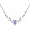 Explosiones collar bañado en plata ángel de los sueños alas de amor collar de corazón de amor regalo de cumpleaños femenino fábrica al por mayor