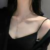 Moda coreana simple collar de amor con letra de oro rosa acero de titanio que no se desvanece pequeño fresco estudiante cadena clavícula mujeres