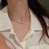 Collar de letras Dongdaemun Perla Diamante diseño de moda estilo lujo ligero cadena clavícula collar temperamento simple venta al por mayor para mujeres