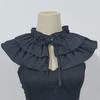 Gola Ruffled Vintage de Múltiplas Camadas com Acessórios Doces e Versáteis de Algodão Puro para Mulheres, Gola de Renda, Gola Falsa
