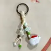 Chaveiro de Cerâmica Gourd de Jingdezhen Estilo Étnico Bolsa Tecida Pendurar Barraca de Mercado Noturno Literário Joias Pequenas Atacado em Estoque