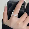 Anillo Cruzado Estilo Europeo y Americano para Mujer, Sencillo, Moderno, Versátil, Personalizado, Anillo Abierto Hip-Hop, Anillo Dulce y Genial Punk para Dedo Índice