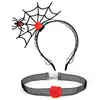 Set de Diadema y Collar para Halloween, Diadema de Telaraña, Accesorios Festivos para Fiesta, Pasadores, Accesorios Populares para el Cabello para Tomar Fotos