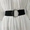 Sello de Cintura Negro Elástico Cinturón Marrón para Mujer Ancho Decorativo Ajustado Chaleco Suéter Moda Combinación Vestido
