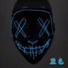 Máscara Luminosa Forma de V Luz Fría LED Negra Forma de V Horror Carnaval Halloween Baile Paso Fantasma Baile de Fantasma Broma