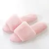 Nuevas Zapatillas de Felpa de Otoño para Casa Suelo de Madera Algodón Tira Única Suela Plana Comercio Exterior Estilo Pareja Zapatillas Peludas