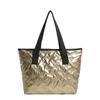 Bolso Coreano Plisado Gama Alta Estilo Ins Gran Capacidad Plateado Otoño e Invierno Nuevo Bolso de Hombro Bolso Tote Transfronterizo