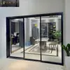 Fábrica de Origen Riel Colgante de Tres Vínculos con Amortiguador Riel de Piso Normcore 16 Postes Estrecho Accesible Lujo Panel de Cocina de Vidrio Puerta Corredera