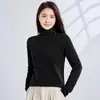 Tricô Gola Alta Peça Única de Lã Merino e Cashmere para Mulheres, Estilo Outono e Inverno, Suave e Elegante, Top Suéter Quente